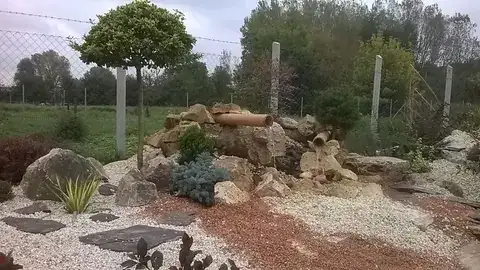 Bambuszkifolyós szárazkerti csobogó